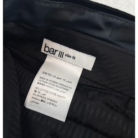 (NWT) BAR III • Black Corduroy Stretch Cotton Slim Fit Dress Pants - Picture 11 of 13